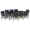 vidaXL Garten Essgruppe 9 stk. Grau und Schwarz Rattan