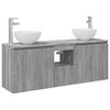 vidaXL Badezimmerschrank-Set 3 stk. Grau Sonoma 129 x 35 x 80 cm