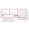 vidaXL 5-tlg. Garten-Lounge-Set Wei&szlig; Massivholz Kiefer