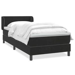 vidaXL Boxspringbett mit Matratze Schwarz 80x220 cm Samt