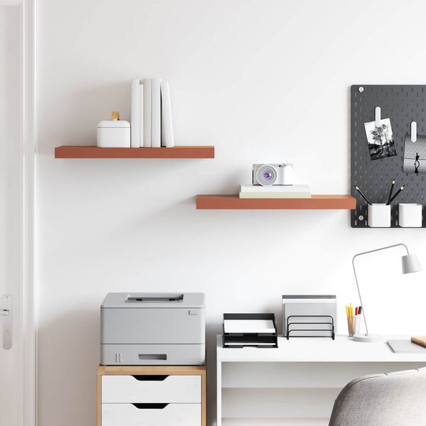 vidaXL Wandregal Wandmontiert 2 pcs Rot 60 x 23 x 4 cm Holzwerkstoff