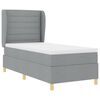 vidaXL Boxspringbett mit Matratze Hellgrau 200 x 90 cm Stoff