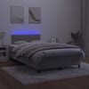 vidaXL Boxspringbett mit Matratze & LED Hellgrau 120x190 cm Samt