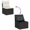 vidaXL Gartensofa-set mit Kissen mit Kissen 5 pcs Schwarz Poly Rattan