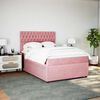 vidaXL Boxspringbett mit Matratze Rosa 140x190 cm Samt
