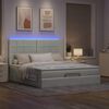 vidaXL Ottoman-Bett mit Matratzen & LEDs Hellgrau 180x200 cm Samt