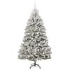 vidaXL K&uuml;nstlicher Weihnachtsbaum Gr&uuml;n und Wei&szlig; 210 cm PVC und Metall