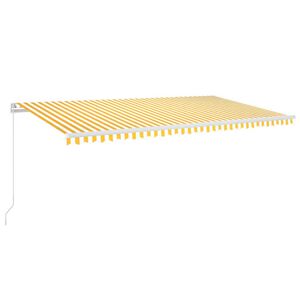vidaXL Markise Manuell Einziehbar mit LED 600x300 cm Gelb und Wei&szlig;