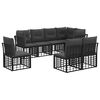 vidaXL Outdoor-Sofagarnitur Schwarz Polyester