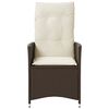 vidaXL Gartensessel mit Kissen 2 Stk. Verstellbar Braun Poly Rattan