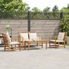 vidaXL Gartensofa-set 4 pcs Natur Massivholz Teak