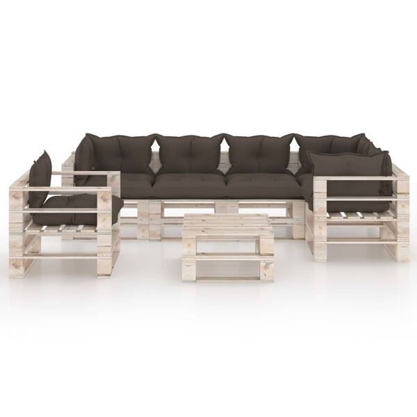 vidaXL 7-tlg. Garten-Lounge-Set aus Paletten mit Kissen Kiefernholz