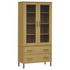 vidaXL B&uuml;cherschrank OSLO Metallbeine Braun 85x35x172,5 cm Massivholz