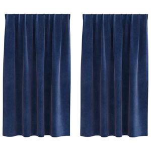 vidaXL Verdunkelungsvorh&auml;nge 2 pcs Dunkelblau 140 x 140 cm Samt