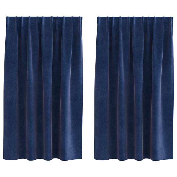 vidaXL Verdunkelungsvorh&auml;nge 2 pcs Dunkelblau 140 x 140 cm Samt