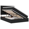 vidaXL LED-Speicherbett mit Matratze Schwarz 140 x 200 cm Stoff