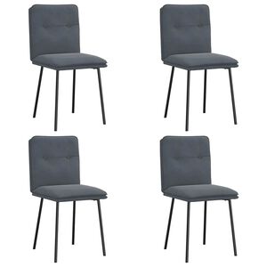 vidaXL Esszimmerst&uuml;hle 4 Stk. Dunkelgrau Samt