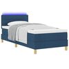 vidaXL LED Boxspringbett mit Matratze mit LED Blau 90 x 190 cm Stoff