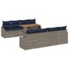 vidaXL Garten-Sofa-Set mit Speicher 9 pcs Grau Poly Rattan