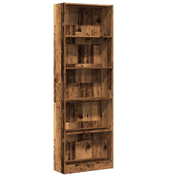 vidaXL B&uuml;cherregal Altholz-Optik 60x24x176 cm Holzwerkstoff