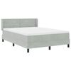 vidaXL Boxspringbett mit Matratze Hellgrau 190 x 140 cm Samt