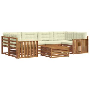 vidaXL Outdoor-Sofagarnitur 7 stk. Natur und Creme