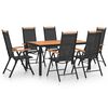 vidaXL 7-tlg. Garten-Essgruppe Aluminium Schwarz