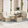 vidaXL Garten-Sofa-Set mit Speicher 8 pcs Beige Poly Rattan