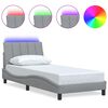 vidaXL Bettgestell ohne Matratze "Hanko" Hellgrau 90x190 cm Stoff