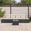 vidaXL Sofa Set mit Kissen 5 pcs Schwarz und Creme Poly Rattan