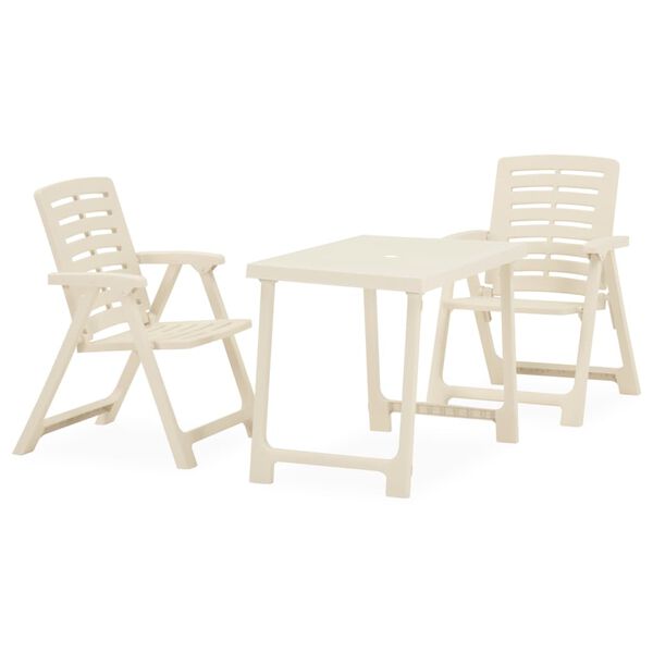 vidaXL 3-tlg. Bistro-Set Klappbar Kunststoff Wei&szlig;
