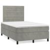 vidaXL Boxspringbett mit Matratze Hellgrau 120x190 cm Samt