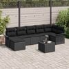 vidaXL Gartensofa-set mit Kissen 8 pcs Schwarz Poly-Rattan