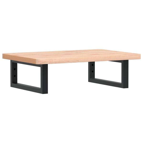 vidaXL Waschbeckenregal Wandmontage Stahl und Massivholz Buche