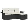 vidaXL Gartensofa-set 4 stk. Schwarz und Creme Poly-Rattan