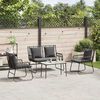 vidaXL Gartenm&ouml;bel Set 4 pcs Schwarz und Anthrazit Poly-Rattan