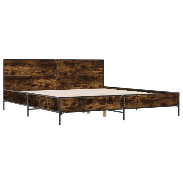 vidaXL Bettgestell R&auml;uchereiche 200x200 cm Holzwerkstoff und Metall