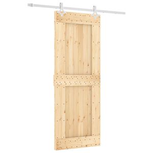 vidaXL Schiebet&uuml;r Nat&uuml;rlich und Wei&szlig; 80 x 210 cm Massivkiefer