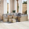 vidaXL Garten-Sofa-Set mit Kissen 12 pcs Beige und Hellgrau