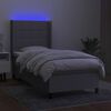 vidaXL Boxspringbett mit Matratze & LED Hellgrau 80x200 cm Stoff