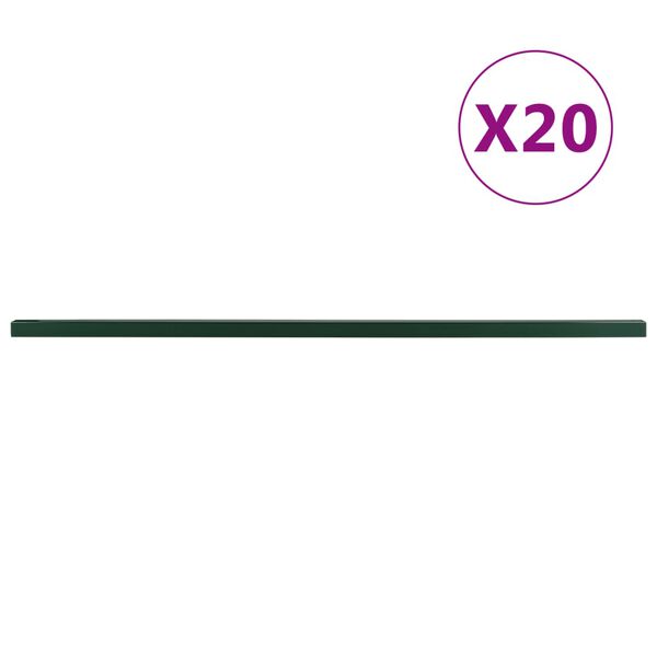 vidaXL Zaunpfosten 20 Stk. Gr&uuml;n 240 cm Stahl