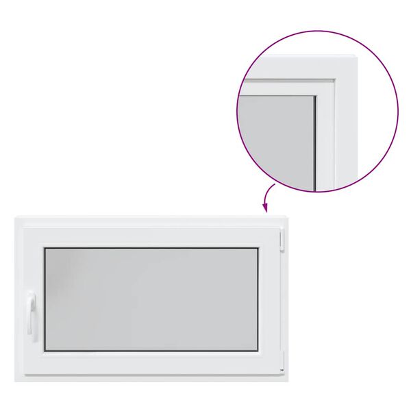 vidaXL Kellerfenster "RISOR" 100x60 cm Drehkipp DIN Rechts Weiß