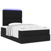 vidaXL Ottoman-Bett mit Matratze & LEDs Schwarz 120x200 cm Stoff