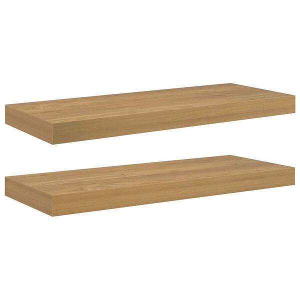 vidaXL Wandregal Wandmontiert 2 pcs Braun 50 x 23 x 4 cm Holzwerkstoff