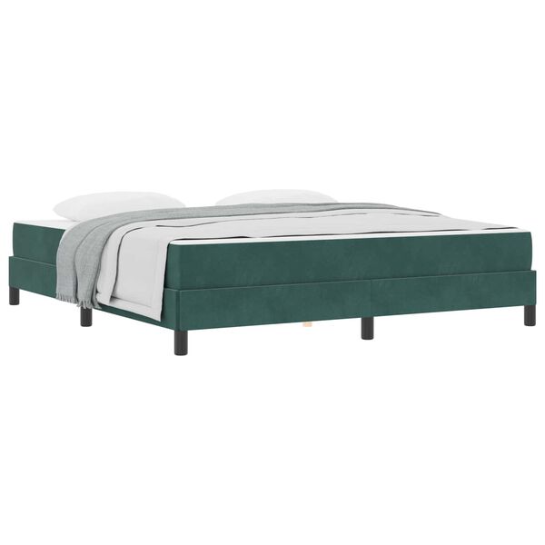 vidaXL Boxspringbett mit Matratze Dunkelgr&uuml;n 180 x 220 cm Stoff