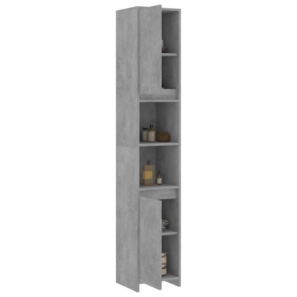 vidaXL Badezimmerschrank Betongrau 30x30x183,5 cm Holzwerkstoff