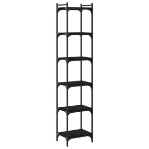 vidaXL B&uuml;cherregal 6 B&ouml;den Schwarz 40x30x188 cm Holzwerkstoff