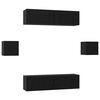 vidaXL TV-Schrankset 6 pcs Schwarz Eichen-Optik Holzwerkstoff