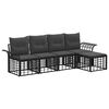 vidaXL Outdoor-Sofagarnitur 5 pcs Schwarz und Dunkelgrau Polyester