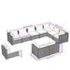 vidaXL 10-tlg. Garten-Lounge-Set mit Kissen Poly Rattan Braun